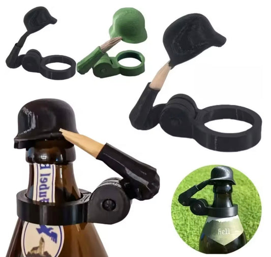 Soldier salute beer bottle helmet 3pc